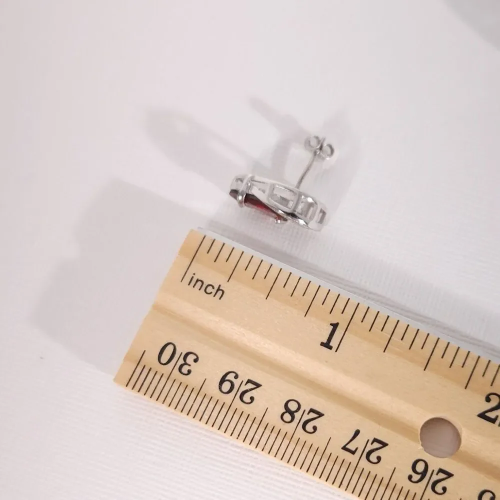 Garnet 3.4 Carats tw Earrings in Sterling Silver